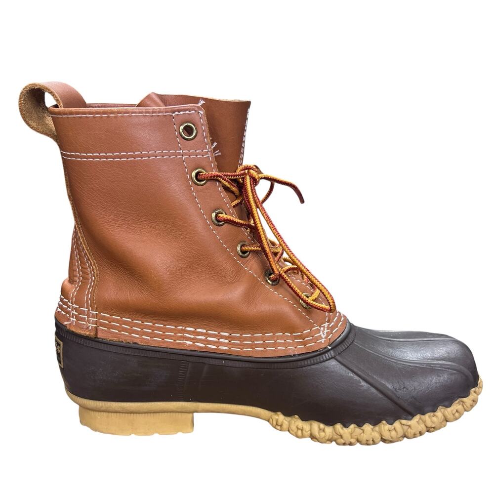 L.L. Bean Women’s 8" Limited Edition Navy Brown Duck Boots Size 7 - Picture 4 of 10
